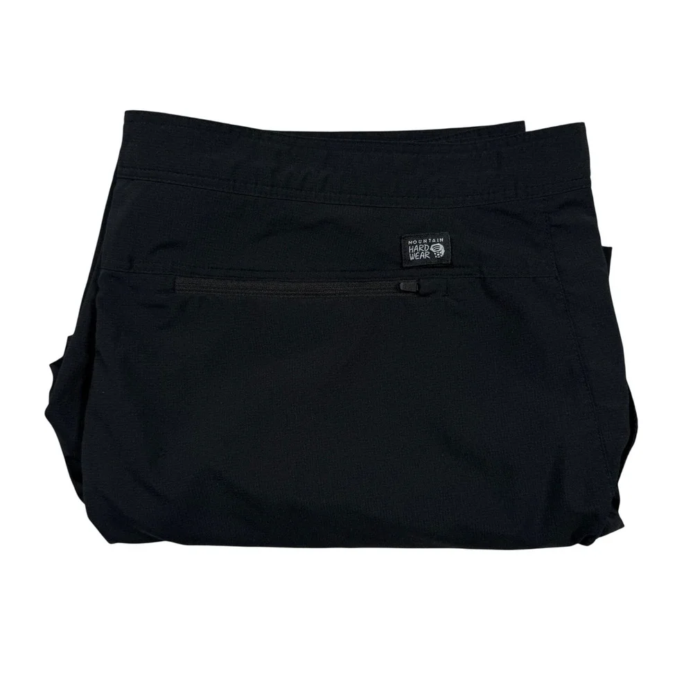 Mountain Hardwear Mens 40 Black Outdoor Hiking Quick Dry Shorts Zip Pockets